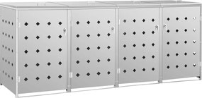 vidaXL Prístrešok na štvoritý odpadkový kôš nehrdzavejúca oceľ 240 l