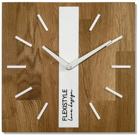 Dekorstudio Elegantné drevené hodiny DUB klasik SQ 30cm - biele