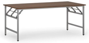 Konferenčný stôl FAST READY, 180x90 cm, sivostrieborná podnož, orech