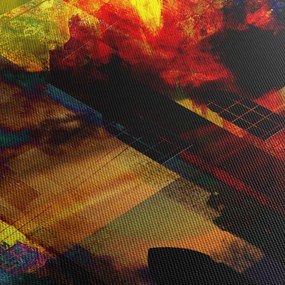 Obraz - Farebná abstrakcia mesta (150x105 cm)