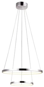 Candellux Chrómové závesné LED svietidlo Lune okrúhly 50cm 40W 32-64769