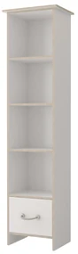 Regál Klaudia 01 (biela + dub sonoma). Akcia -23%. Vlastná spoľahlivá doprava až k Vám domov. 1071438