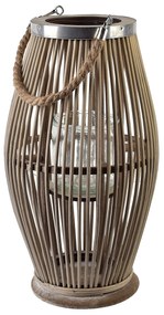 Proutěná lucerna LUCIE Grey 22x40 cm šedá