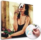 Maľovanie podľa čísel ŽENA S KVETMI