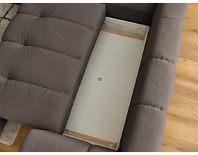 Taupe rozkladacia/s úložným priestorom rohová pohovka (ľavý roh/do L) Fuji – Bobochic Paris