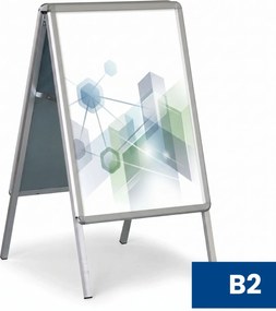 Reklamný A stojan B2, 500 × 700 mm, hliníkový rám