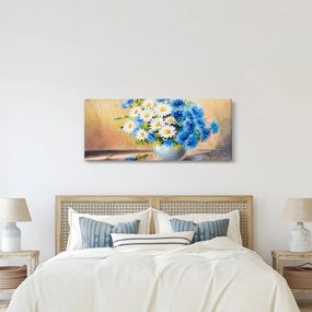 Maľovaný obraz vázy kvetín (120x50 cm)