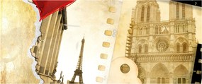 Obraz - Spomienky na Paríž (120x50 cm)
