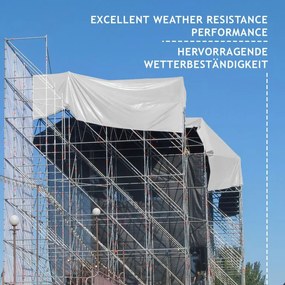 JAGO Plachta 650 g/m², hliníkové oká, biela, 3 x 5 m