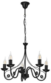 Luster na reťazi DONATO 5xE14/40W/230V čierna