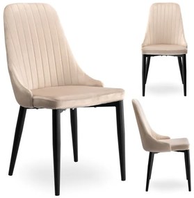 Jedálenská stolička LORIENT zamatová, béžová