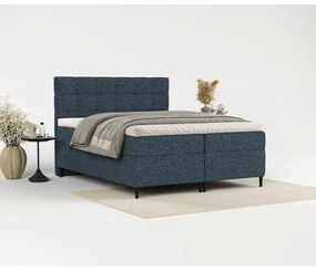 Tmavomodrá boxspring posteľ s úložným priestorom 160x200 cm Urbaneo – Maison de Rêve