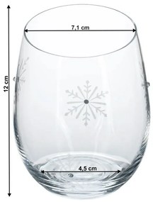 Kondela SNOWFLAKE STRIK, poháre, set 4 ks, s kryštálmi, 530 ml