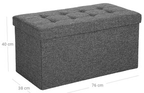 Taburet s odklápacím vekom OTTOMAN 76x38 cm, tmavosivý