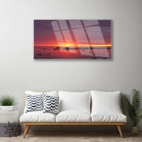 Skleneny obraz More slnko krajina 100x50 cm