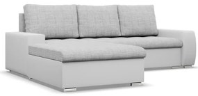 Rohová rozkladacia sedačka AURORA ľavá sivá / biela