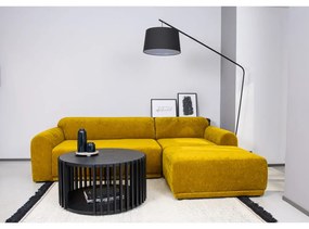 Čierny konferenčný stolík z dubového dreva Woodman Drum, ø 83 cm