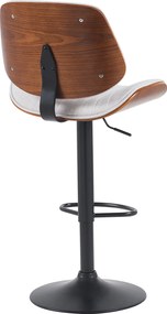 Barová stolička Clawson - látka, čierny rám - orech/krémová