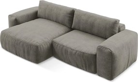 Sivá ženilková rozkladacia rohová pohovka (ľavý roh/s leňoškou) Kuki – Makamii