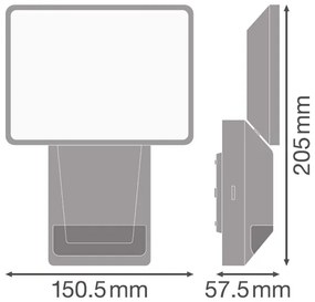 Ledvance - LED Vonkajší nástenný reflektor so senzorom FLOOD LED/15W/230V IP55