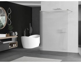 Mexen Kioto, sprchová zástena Walk-In 140 x 200 cm, 8mm sklo s rebrovým vzorom, brúsená oceľ profil, 800-140-002-97-09