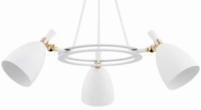 Argon 6148 - Luster na tyči CHARLOTTE 3xE27/15W/230V biela/zlatá