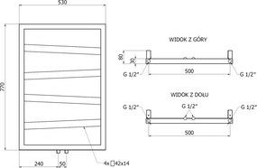 Mexen, Mexen Zoom dekoratívny kúpeľňový radiátor 770 x 530 mm, 275 W, antracit - W130-0770-530-00-66
