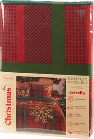 VIANOČNÉ RENFORCÉ OBLIEČKY ESTRELLA 200X220 CM, 2 KS 70X80 CM VZOROVANÉ
