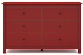 Červená nízka komoda z borovicového dreva 130x80 cm Misti – Marckeric