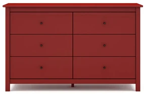Červená nízka komoda z borovicového dreva 130x80 cm Misti – Marckeric