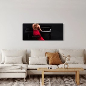Obraz ženy hrajúce na klavír (120x50 cm)