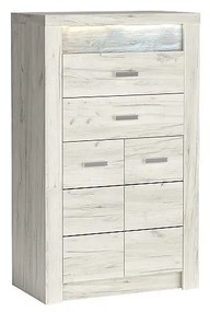 Komoda Indianapolis 76 cm dub craft bílý