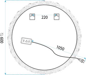 Dotykové nástenné zrkadlo s LED osvetlením YH-3561 60 cm