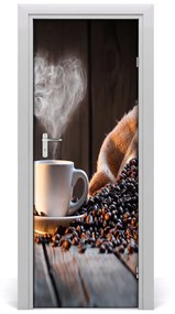 Samolepiace fototapety na dvere šálka kávy 75x205 cm