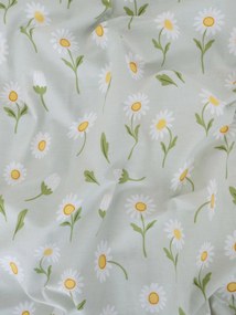 Bavlnená obliečka na vankúš Renforcé 40 × 60 cm - Sedmokrásky sivozelené