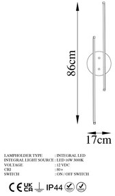 Nástenné svietidlo Umut - 13298, zlatá