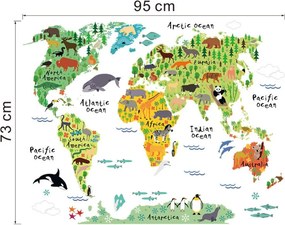 Veselá Stena Samolepka Detská mapa Sveta