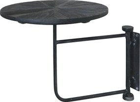 Čierny antik drevený okrúhly nástenný stôl Tin Wall Table - 30*40 cm