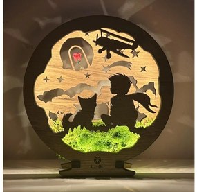 Li-Go 23634/DUB2 - LED stlmiteľná stolová dekorácia LED/12W/230V 20x22 cm dub