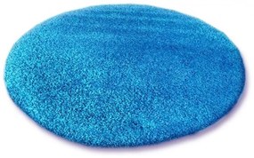 Kusový koberec Shaggy Roy modrý kruh 120cm