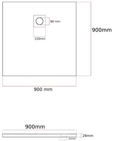 Erga Oldaf, SMC štvorcová sprchová vanička 90 x 90 cm, čierna matná, ERG-GMA-OL-9090BK