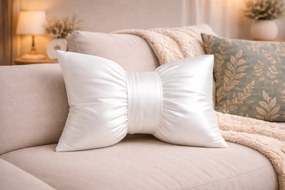 INTERMEDIC SK Dekoračný vankúš Mašľa Saténová biela Veľkosť: 40x60cm