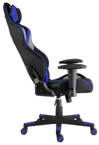 Herná stolička Racing PRO ZK-021 TEX — látka, čierna / modrá
