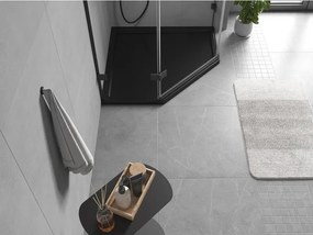 Mexen Flow, päťuholníková sprchová vanička slim 80 x 80 cm, čierna matná, 46P708080