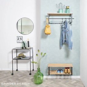 Čierny/v prírodnej farbe kovový nástenný vešiak s poličkou 76 cm Marco – Spinder Design