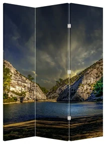 Paraván - Krajina s jazerom (126x170 cm)
