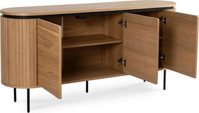 Komoda Beck 160 cm čierna/dub prírodný