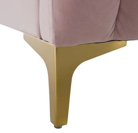 Kondela Posteľ, ružová/gold chróm zlatý matný, 160x200, KAISA