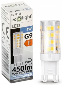 ECOLIGHT LED žiarovka - G9 - 5W - studená biela