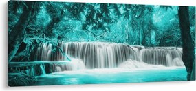 Obraz - Modrý vodopád (120x50 cm)